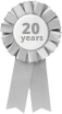 image of silver rosette 25 years of service