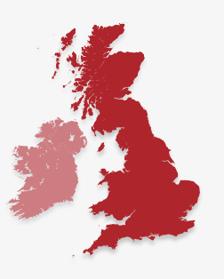UK map highlighting England and Scotland